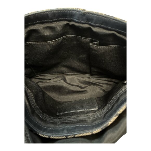 Authentic Coach Signature C Canvas Flap Hobo Bag – Style F13113 – Black & Gray – - Picture 6 of 11